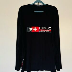 Polo Ralph Lauren Suisse Slalom Racing long sleeve black shirt men's XL Tall